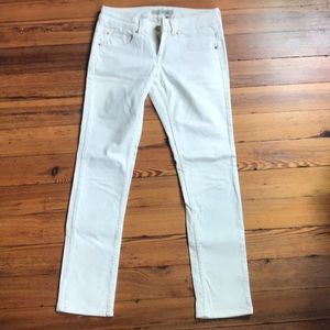 White Petite Topshop Moto Baxter Slim Cut Jeans